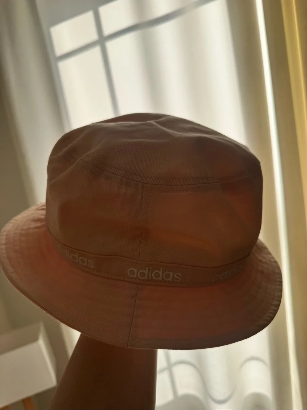 adidas Light Pink Bucket Hat with Logo Band